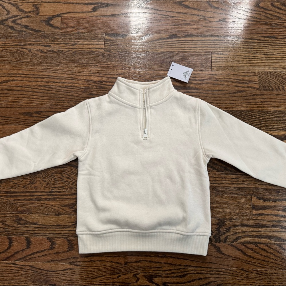 Primark Cream Knit Sweatshirt Quarter-Zip Casual